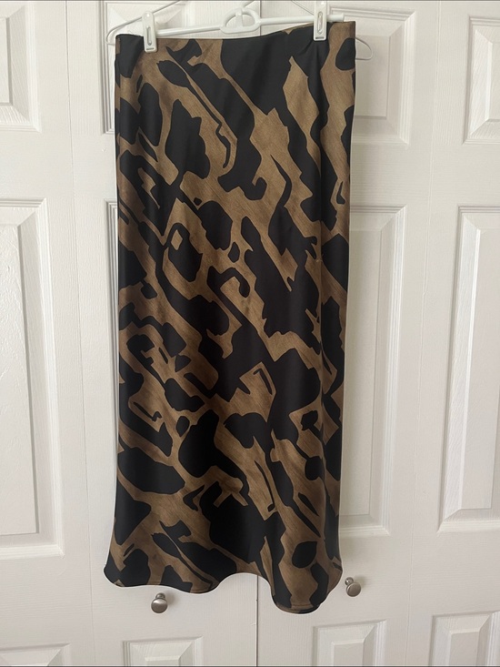 Zara Dresses & Skirts - Zara Black and Brown Abstract-Print Maxi Skirt